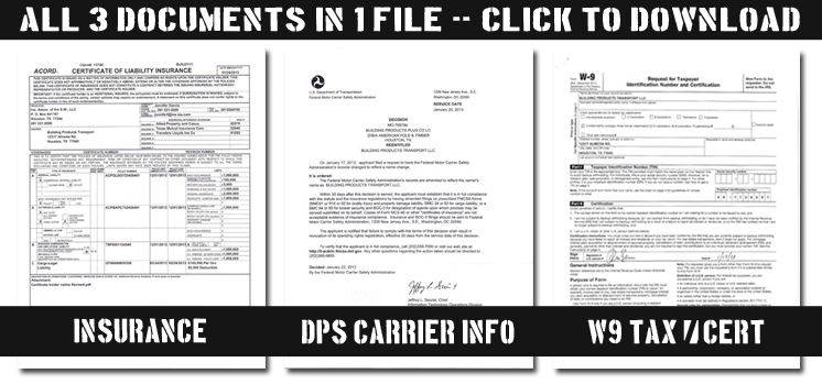 bp transport carrier documents